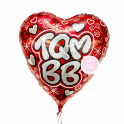 Globo de corazón con diseño de 18" 08