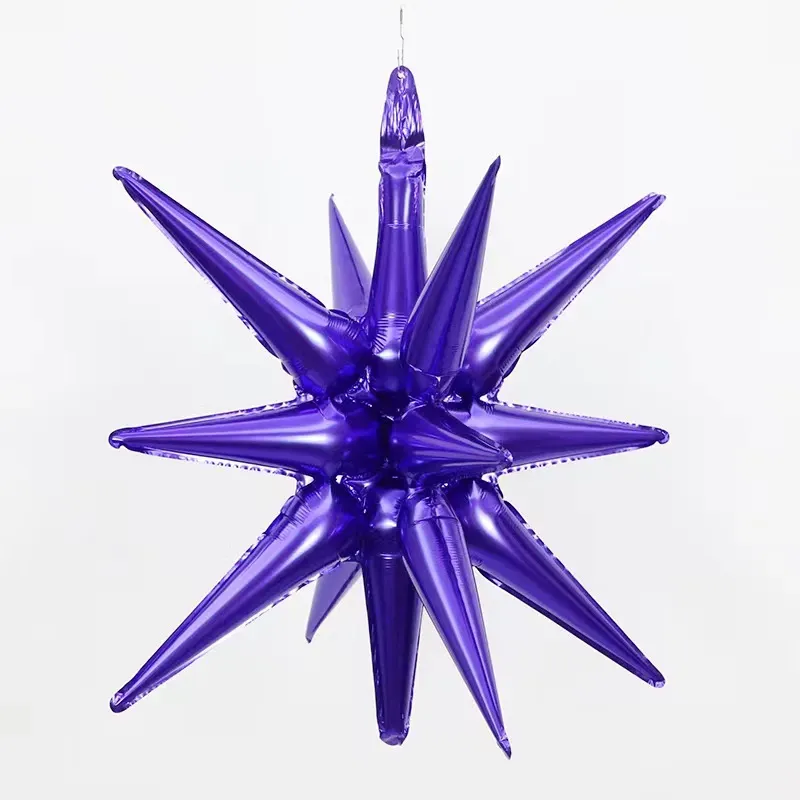 Globo de estrella morado de 12 puntas