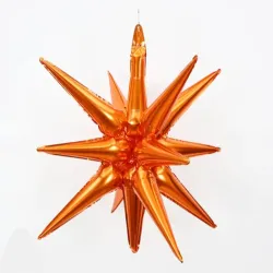 Globo de estrella naranja de 12 puntas