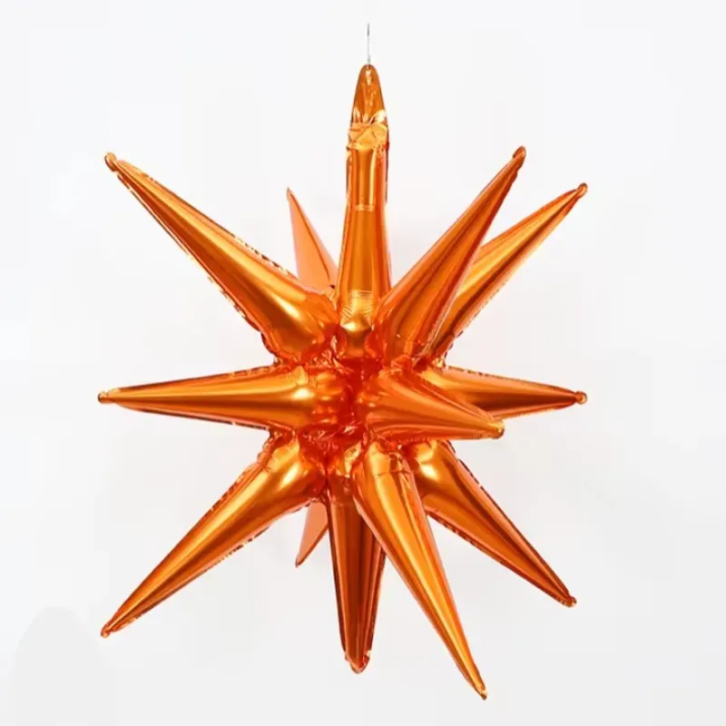 Globo de estrella naranja de 12 puntas