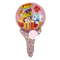 Globo de mano de paw patrol rosado