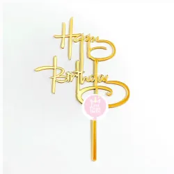 Topper de acrílico dorado 01