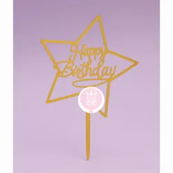 Topper de acrílico dorado 02