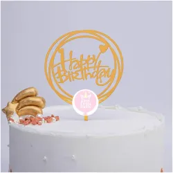 Topper de acrílico dorado 03