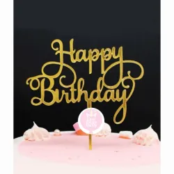 Topper de acrílico dorado 04