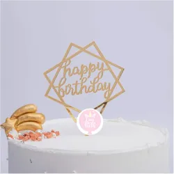 Topper de acrílico dorado 05