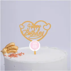 Topper de acrílico dorado 06