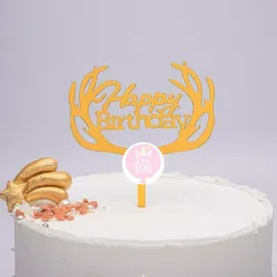 Topper de acrílico dorado 07