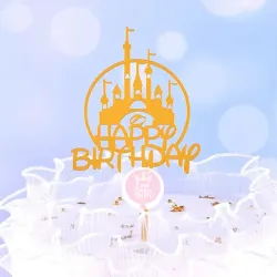 Topper de acrílico dorado 08