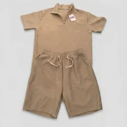 Conjunto de short y pulóver de hombre (Beige)