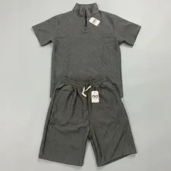 Conjunto de short y pulóver de hombre (Gris oscuro)