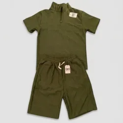 Conjunto de short y pulóver de hombre (Verde botella)