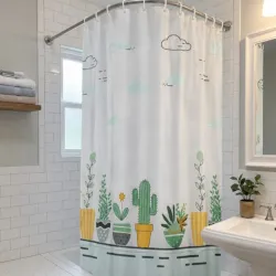 Cortina de baño (Cactus y otras plantas)