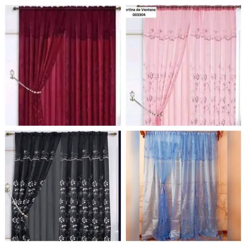 Cortinas de satín y encaje