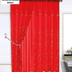 Cortinas de satín y encaje (Rojo sangre)