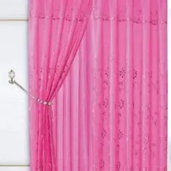 Cortinas de satín y encaje (Rosado oscuro)