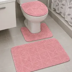 Set de baño de tres piezas (Rosado)