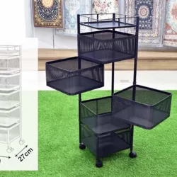 Organizador de metal moderno con ruedas