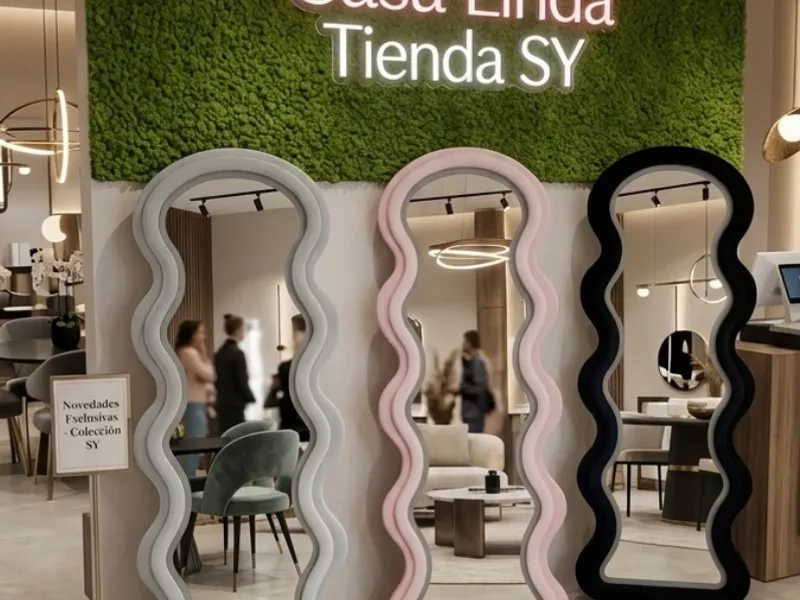 Espejos en forma de nube con luz led