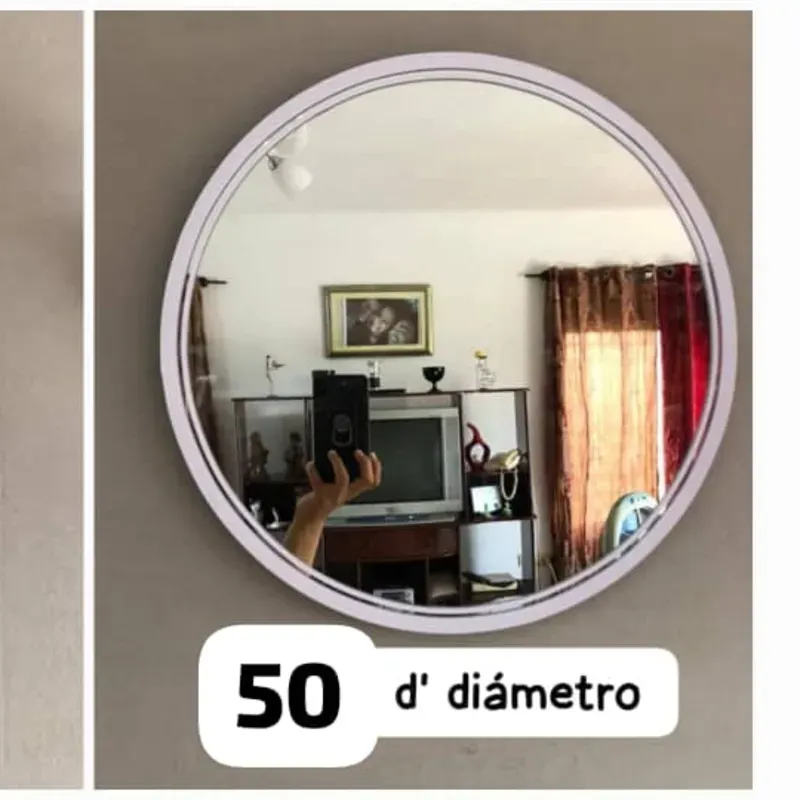 Espejo redondo blanco 50cm de diámetro 