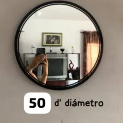 Espejo redondo blanco 50cm de diámetro 