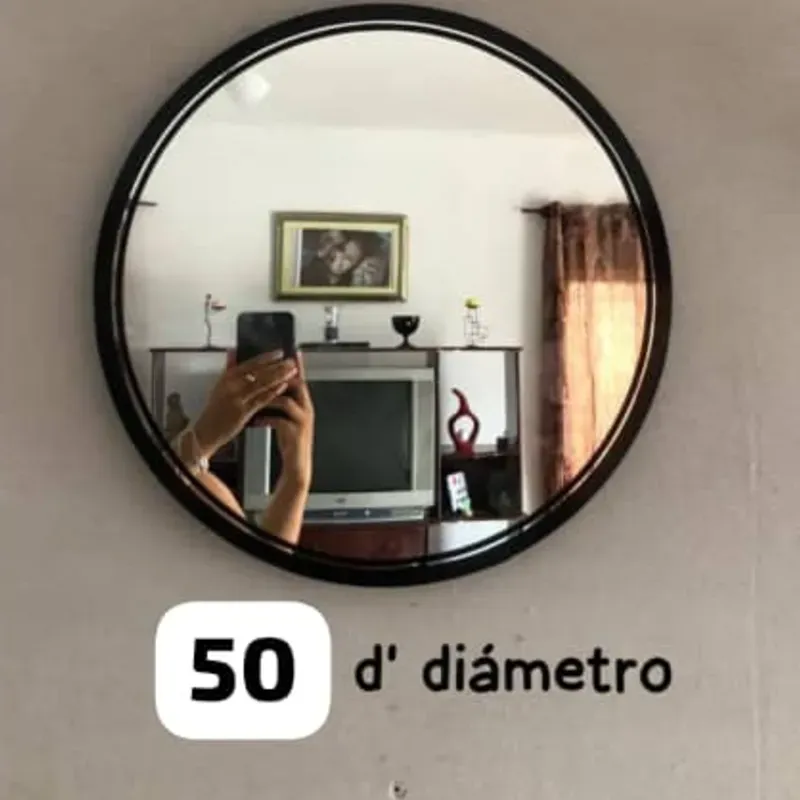 Espejo redondo blanco 50cm de diámetro 