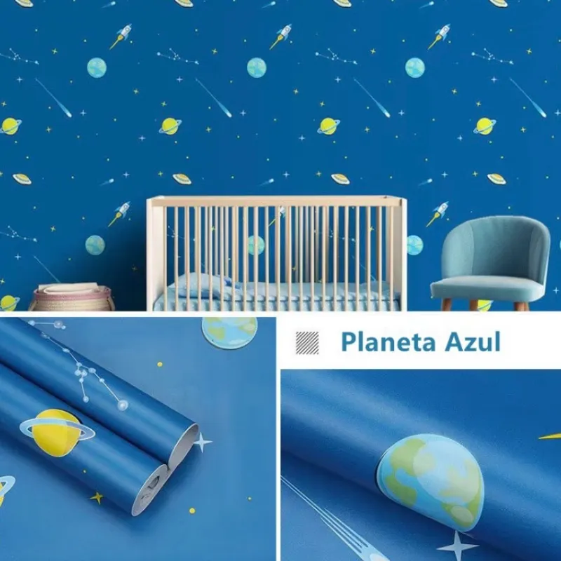 10M x 60CM-Papel Pintado Autoadhesivo Planeta Azul