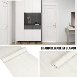 1M x 45CM-Papel Tapiz Madera Blanca 