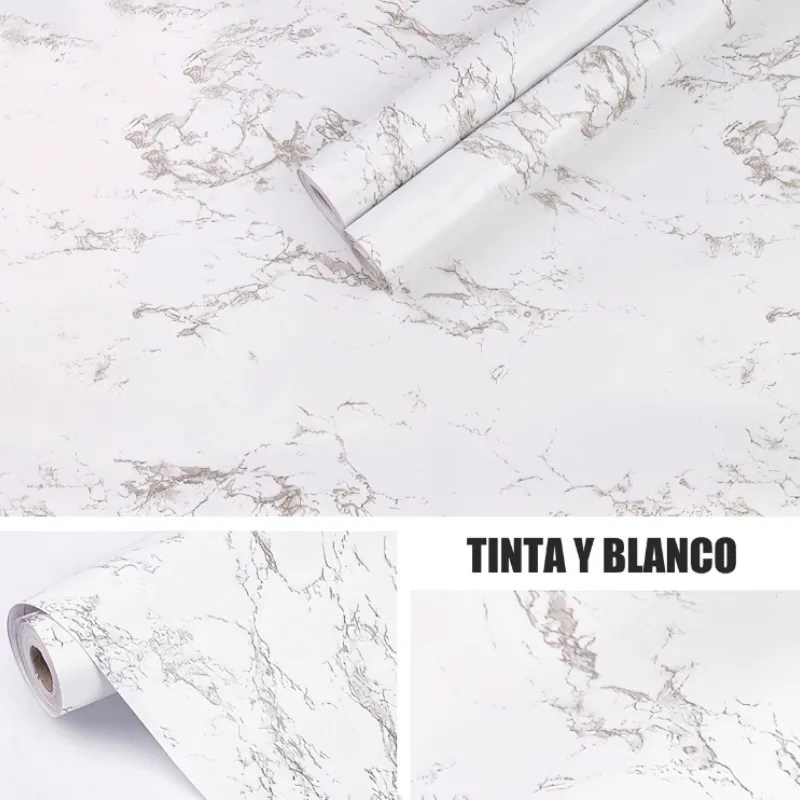 1M x 45Cm-Papel Tapiz Mármol Blanco