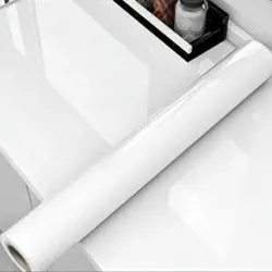 1M x 45CM-Papel Tapiz PVC Blanco Liso