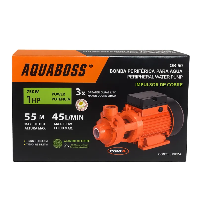 BOMBA PERIFÉRICA PARA AGUA AQUABOSS QB-50 (1HP)