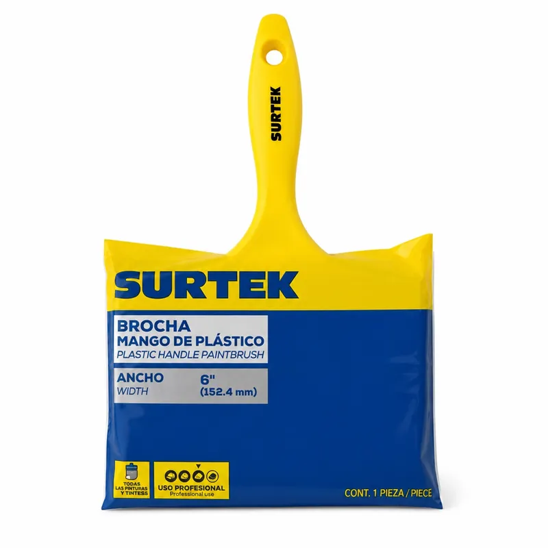 BROCHA SURTEK 6″ CON MANGO DE PLÁSTICO