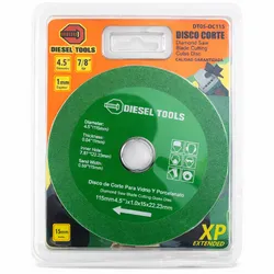 Disco de Corte Diamantado Diesel Tools 4.5” – Vidrio y Porcelanato