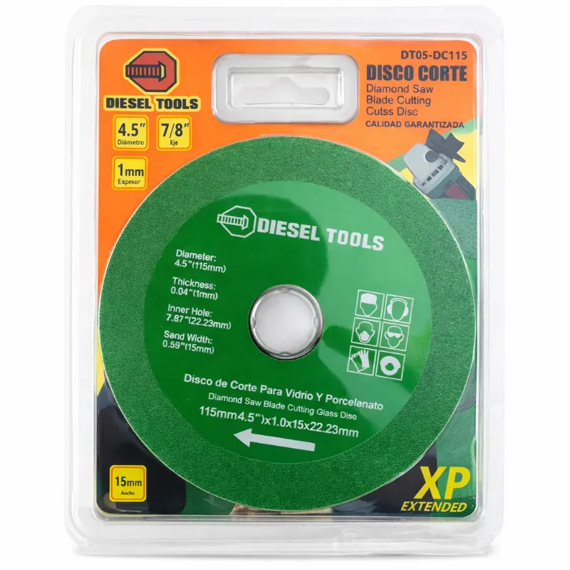 Disco de Corte Diamantado Diesel Tools 4.5” – Vidrio y Porcelanato