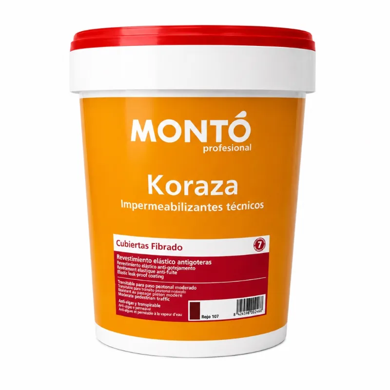 IMPERMEABILIZANTE MONTÓ KORAZA CUBIERTAS FIBRADO – ROJO