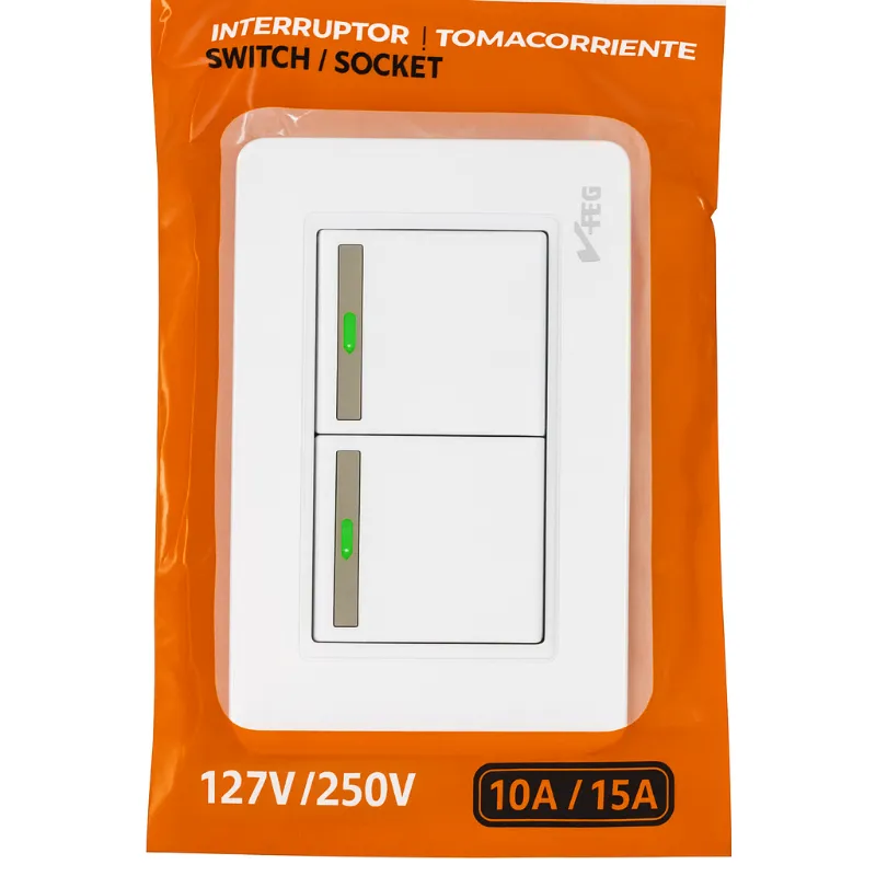 Interruptor Doble V-TEG 127V / 250V (10A / 15A)
