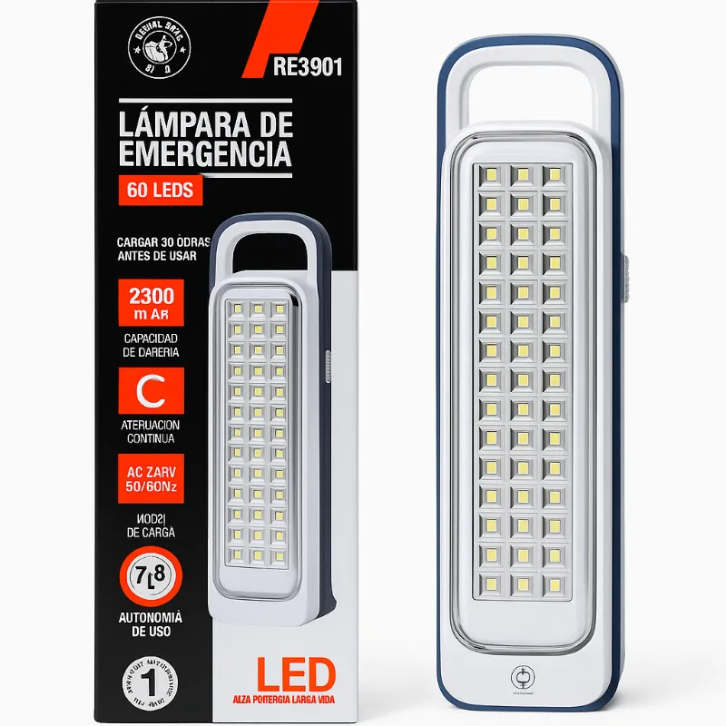 LÁMPARA DE EMERGENCIA RE3901 – 60 LEDS