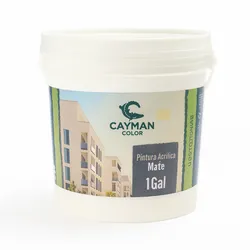 Pintura Acrílica Mate CAYMAN COLOR 4Lt (BLANCO, GRIS, MARFIL,TERRACOTA, SALMÓN)