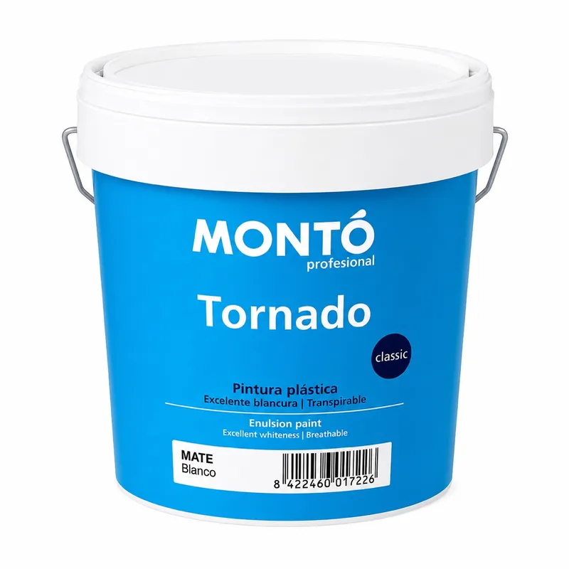 Pintura Plástica MONTÓ Tornado Classic – Blanco Mate 4 Lt
