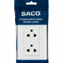 Tomacorriente Doble Universal SACO – 127V / 15A