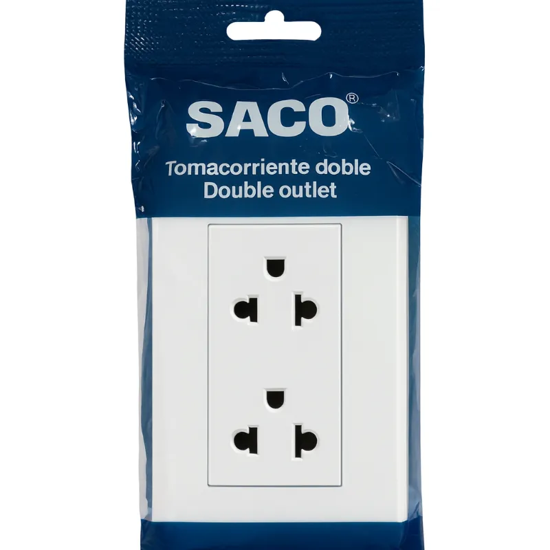 Tomacorriente Doble Universal SACO – 127V / 15A