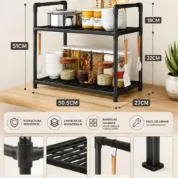 Estante de cocina de 2 niveles