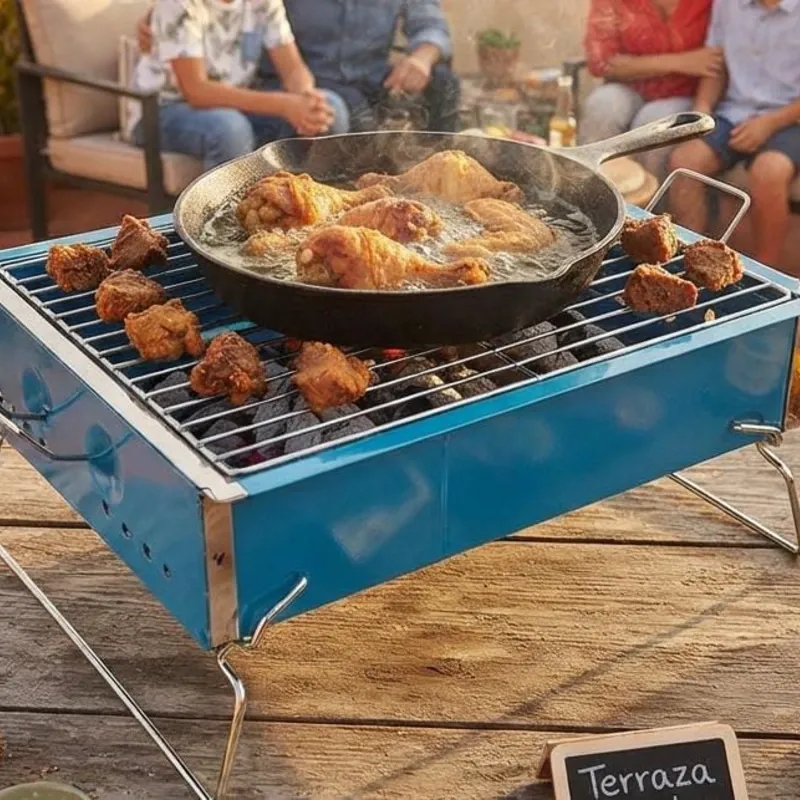 Parrilla plegable