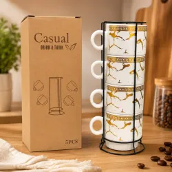 Set de tazas grandes con base