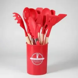 Utensilios de silicona rojo