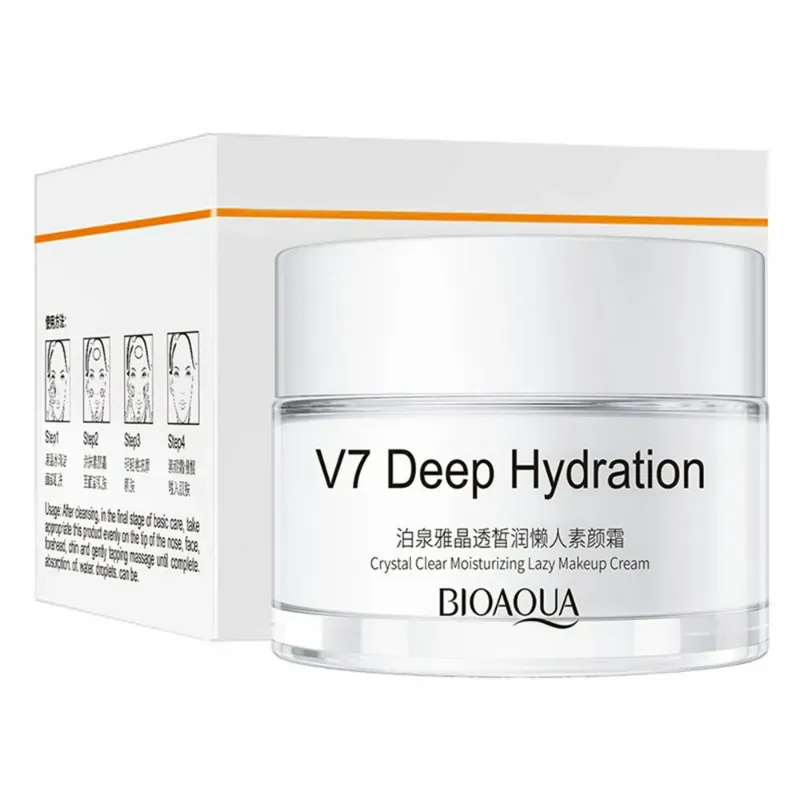 Crema de Maquillaje Hidratacion Profunda y Transparente de Cristal V7 de BIOAQUA).