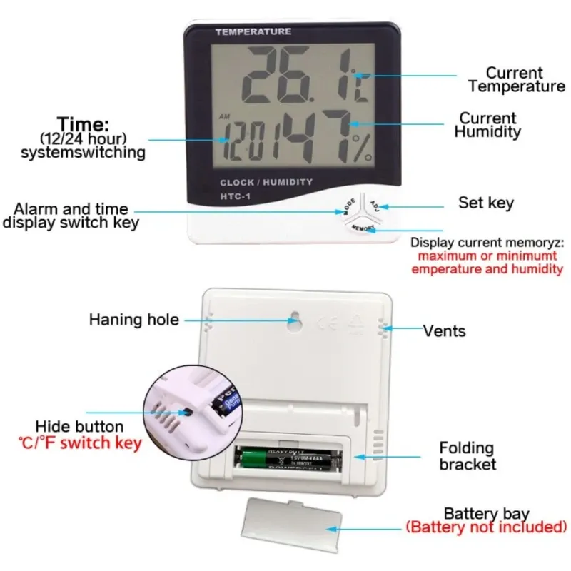 Medidor de humedad de temperatura (HIGROMETRO)