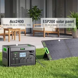 KIT ESTACIÓN DE ENERGIA PORTÁTIL EBL 2400W + PANEL SOLAR EBL 200W