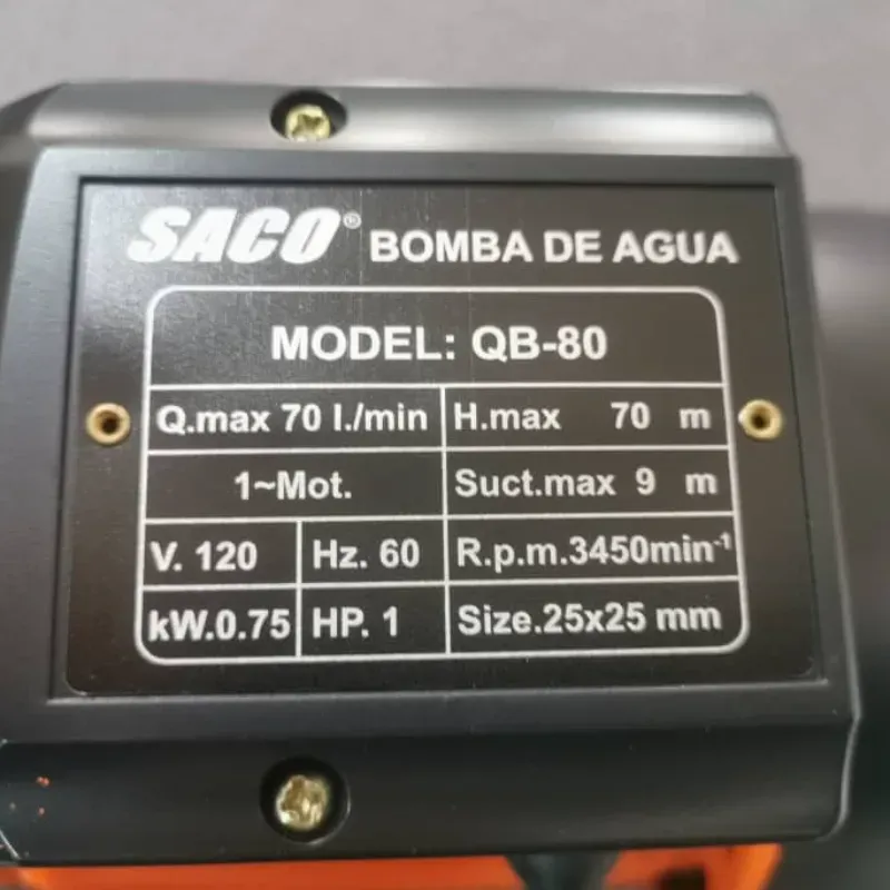 BOMBA DE AGUA 1HP SACO 77 USD