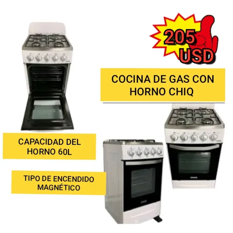COCINA DE GAS CON HORNO CHIQ 205 USD